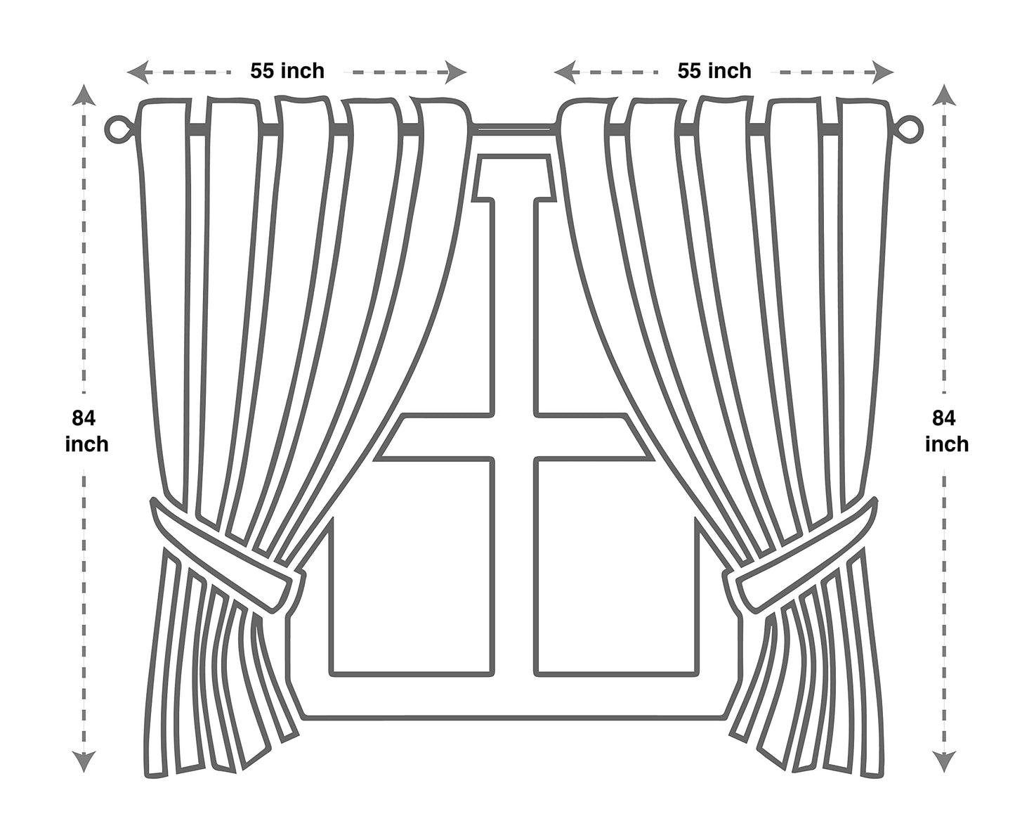 GLORY RUGS Jacquard Luxury Window 2 Panel Set Beige Curtain with Attached Valance and Backing Bedroom Living Room Dining 2 Curtains 55x84 inches Each Jana