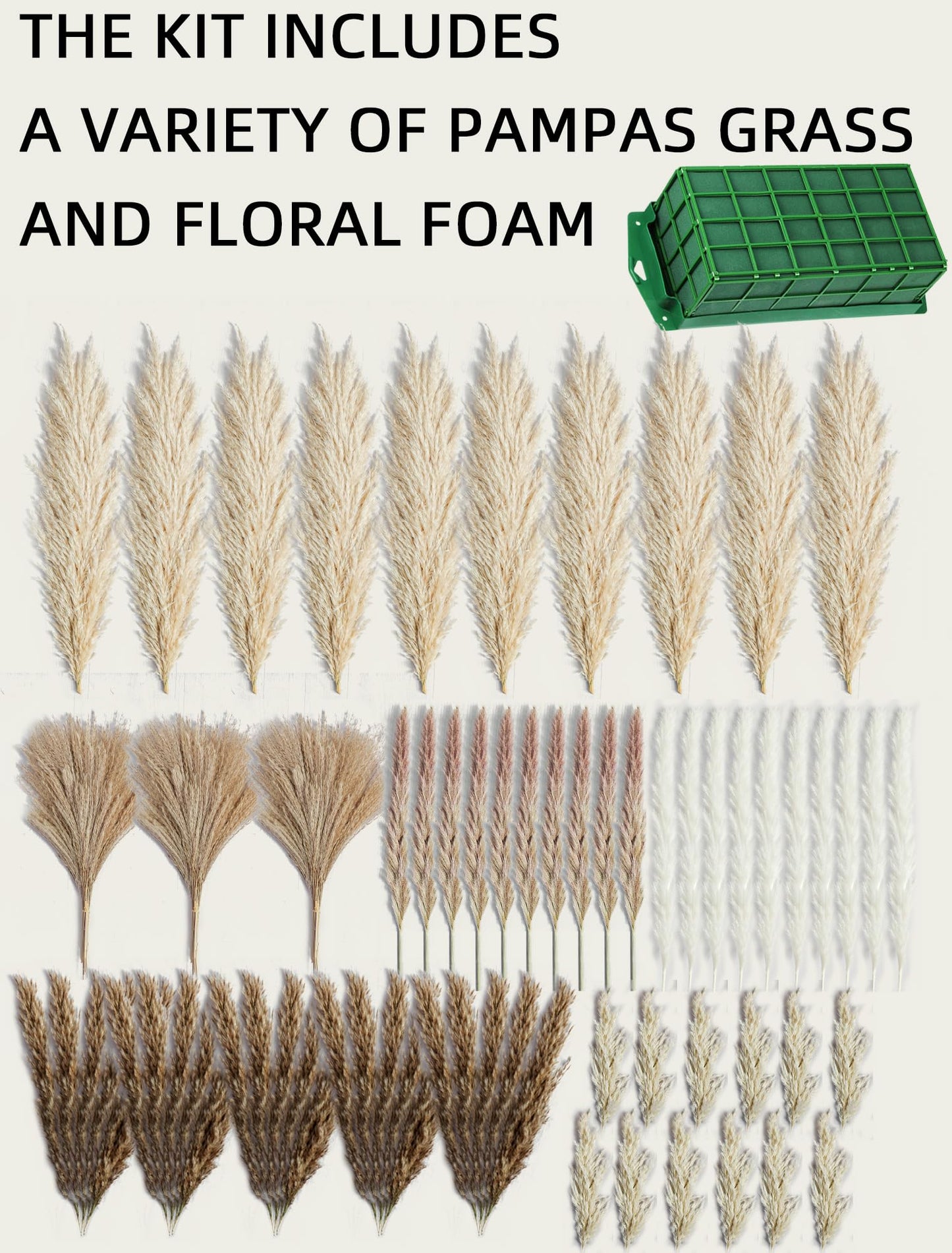 NTLPAMPA Large Boho Decor Pampas Grass Wall Decor (35~50inch) - Natural Dried Flower All-in-One Kit ,Easy Install, Perfect Decor for Living Room、Wedding Arch、Entryway、Party Decor