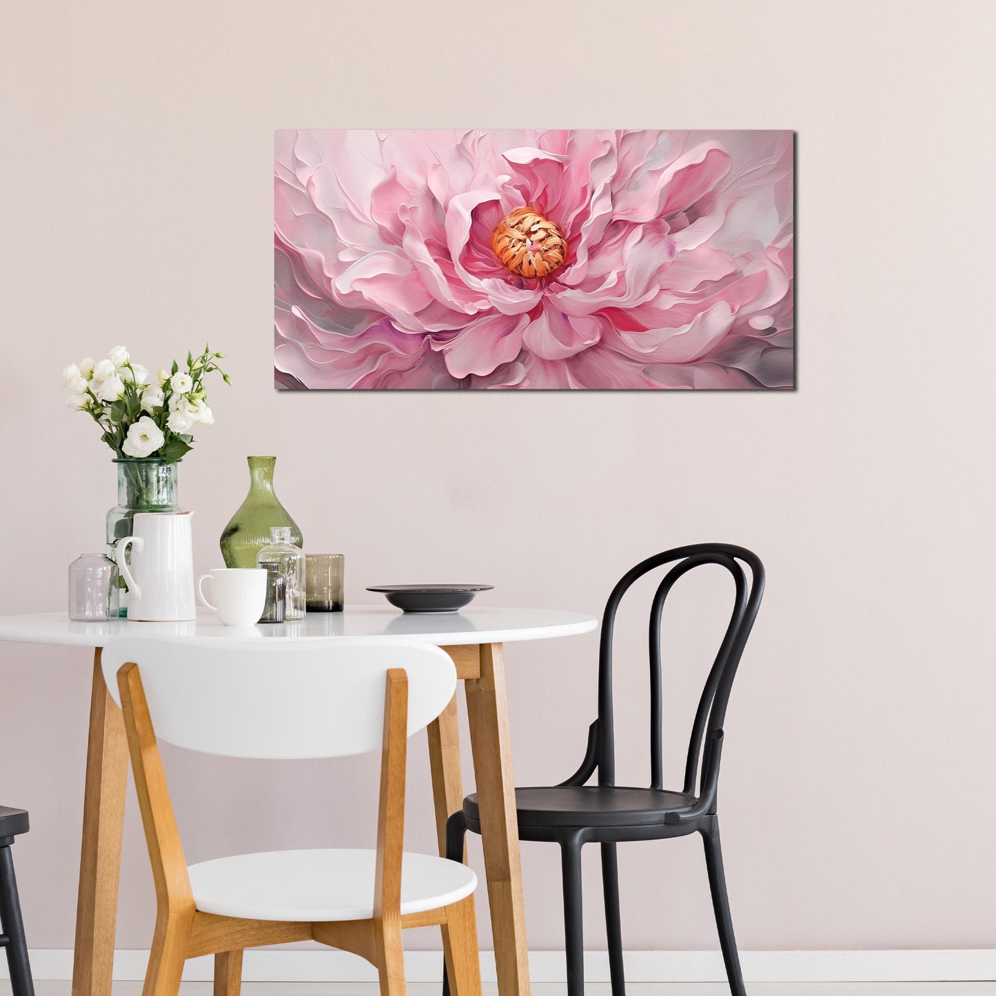Prepeyssee Floral Wall Art for Living Room Pink Wall Art Large Botanical Artwork for Bedroom Office Teen Girl Room Decor Canvas Prints 20x40 Inch