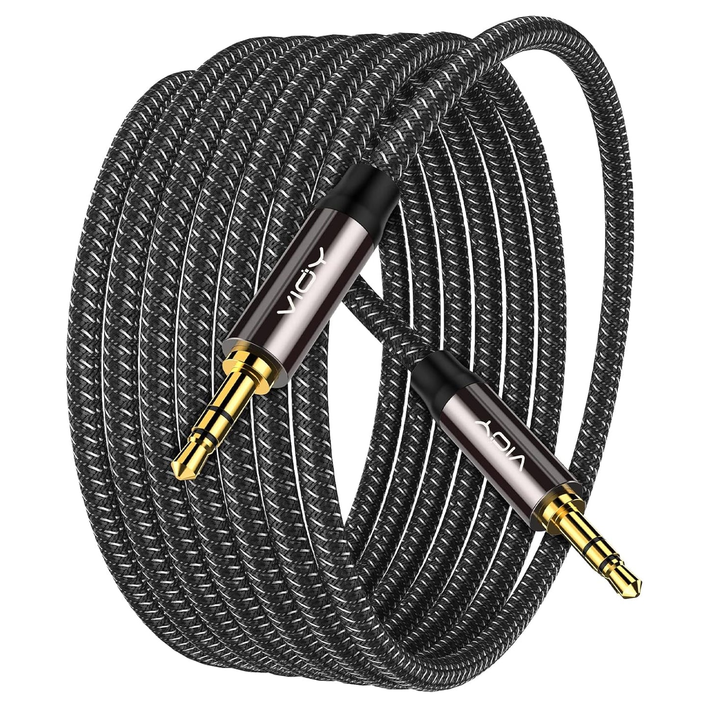 (15 3.5 mm VIOY Aux Cable ft), [Copper Shell, Hi-Fi Sound] Male to Male Braided Auxiliary Cord Compatible
