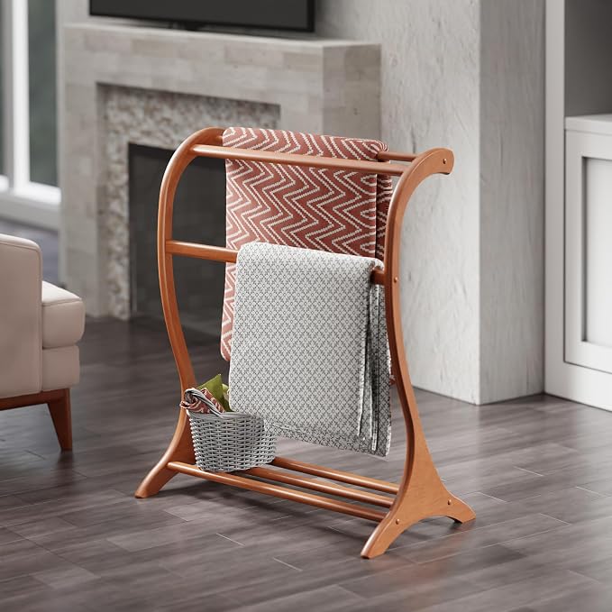 Winsome Bella Blanket Rack in Teak Finish