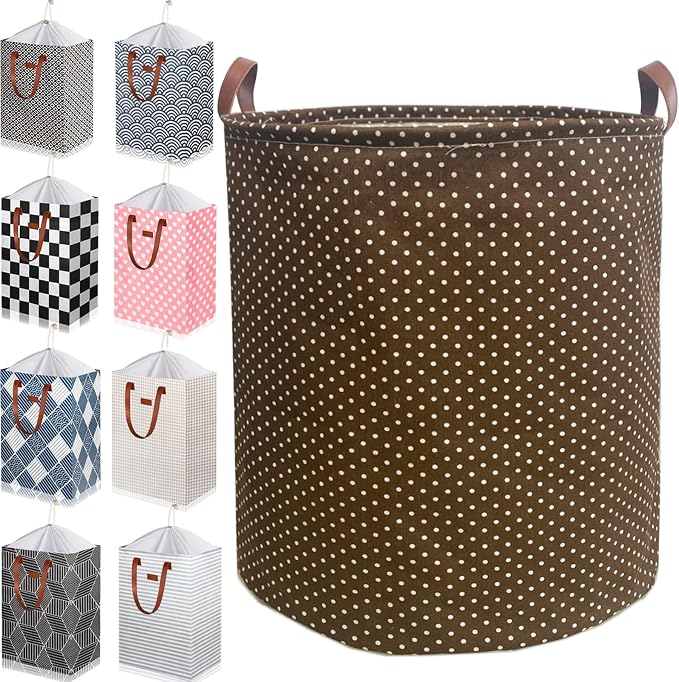 80L Waterproof Laundry Hamper in Family Leather Handle Laundry Basket in Dormitory Collapsible Laundry Bag in Nursery (96-Satisfied laundry hampers, 80L)