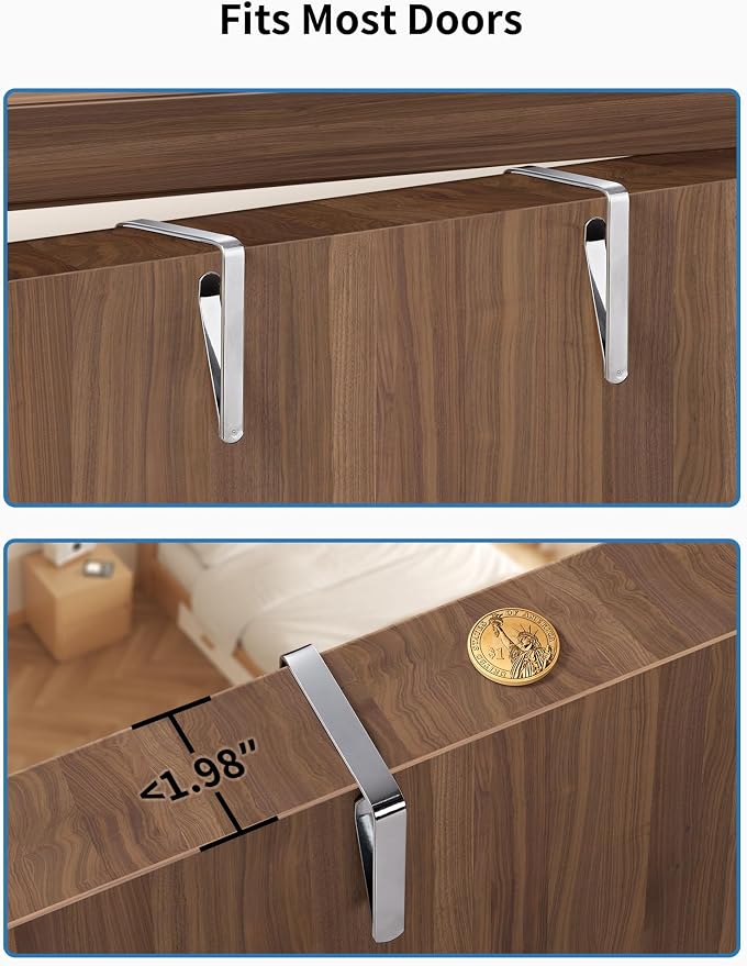 JARLINK Over The Door Organizer Storage, 5 Shelf Hanging Door Organizer with 5 Large Capacity Pockets, Anti Tilt 44 lb Load Behind Door Storage for Bedroom, Bathroom, Pantry, Nursery, (Pink)