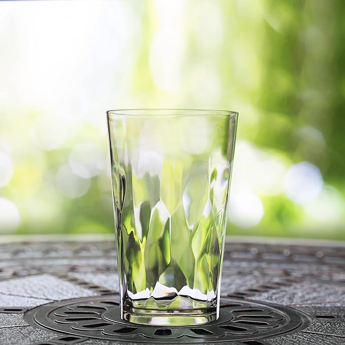 JGIRL unbreakable Plastic Drinking Glasses [Set of 6] Shatterproof Drinking Cups, reusable Drinking Tumblers, Plastic glass cup, Drinking cup, Dishwasher Safe (white)