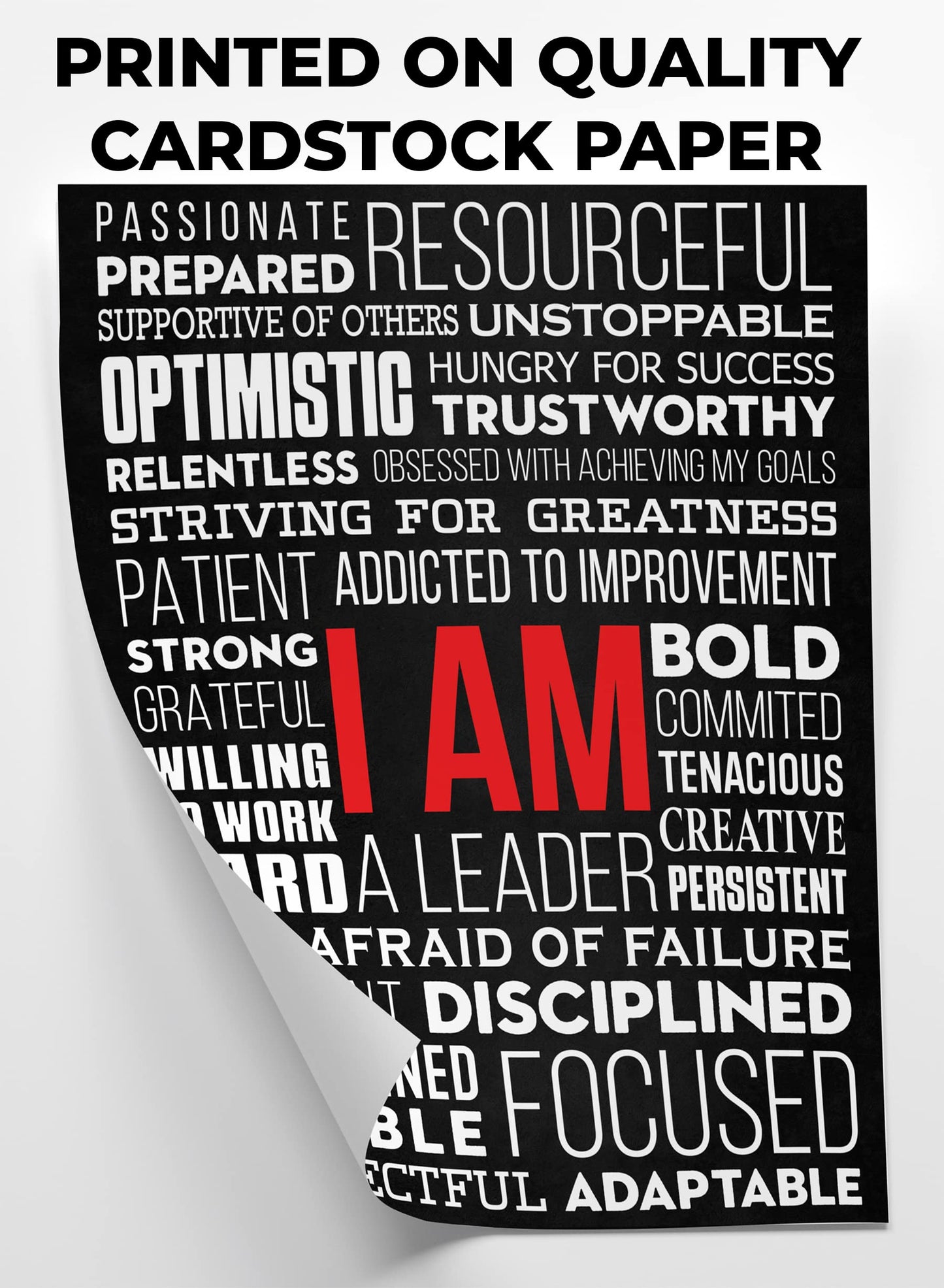 HoneyKICK I AM Affirmations Inspirational Canvas Wall Art - Motivational Office Wall Art - Abstract Canvas Print for Women - Bedroom Decor - Positive Affirmation Wall Art Gift