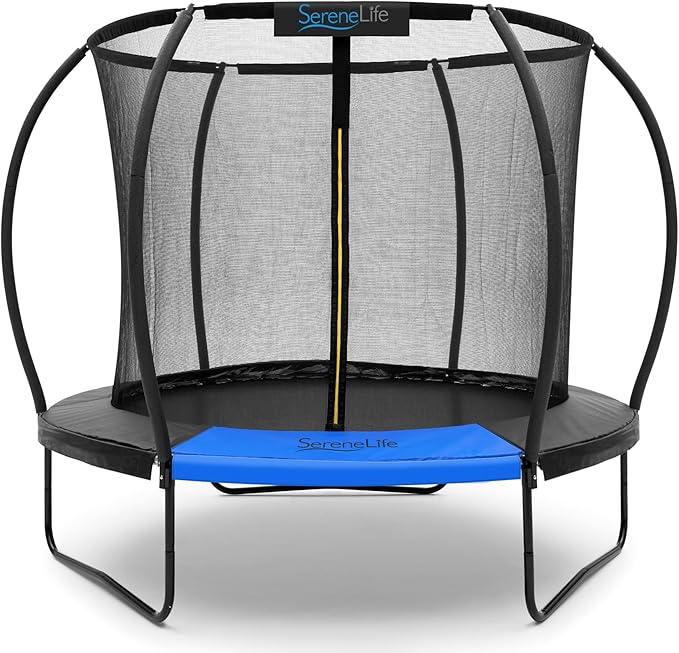 Serenelife 12FT 10FT 8FT Recreational Trampolines with Enclosure Net and Ladder and Anti-Rust Coating, ASTM Approved Trampoline Outdoor for Kids and Adults Outdoor Yard Trampolines