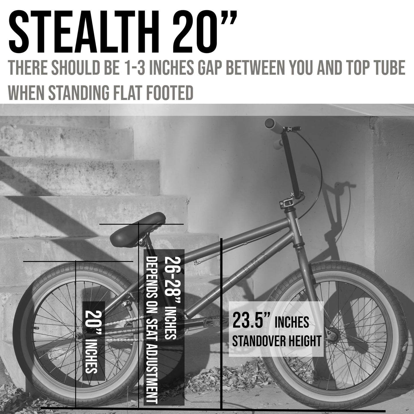 Elite BMX Freestyle Bike, Durable Steel Frame, Available in 16", 18", and 20" Sizes. New Sizes 26" and 29" BMX Bicycles. (Black Gum, 20")