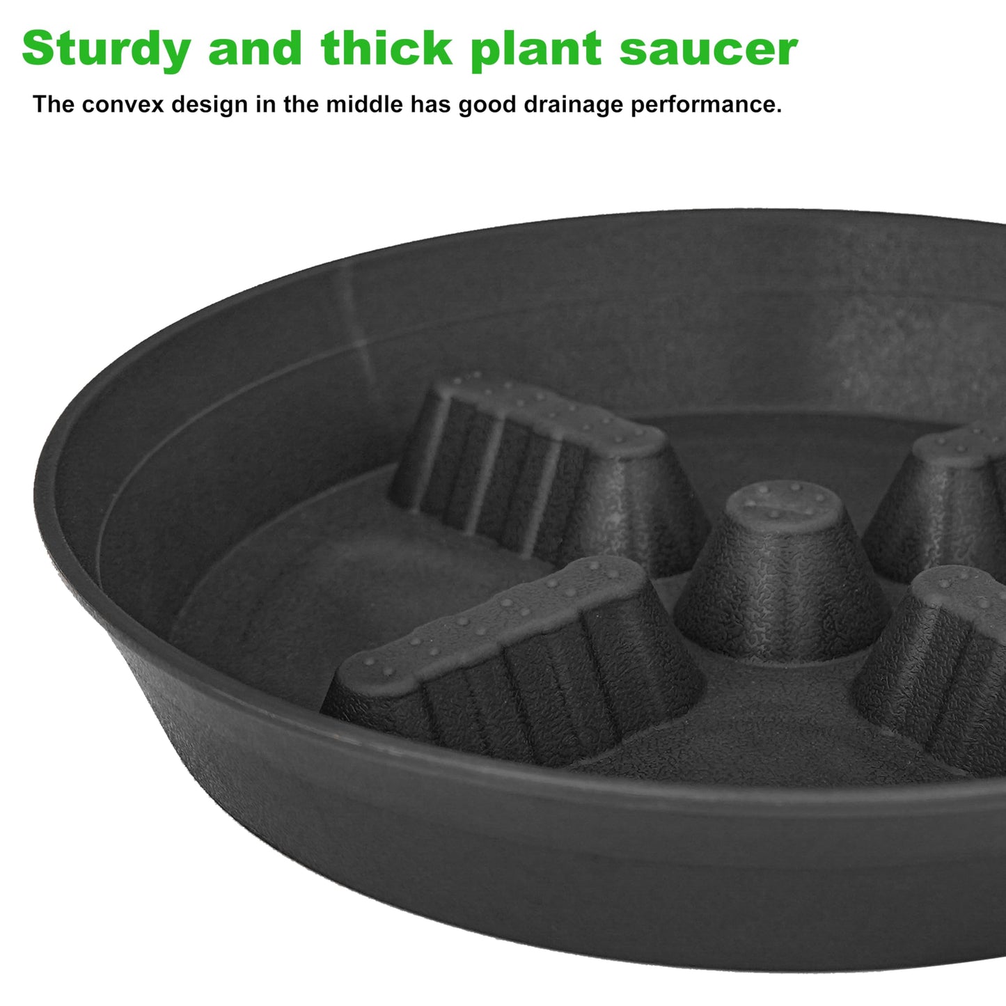 Feyvdzv 4 Pack Plant Saucer 10 inch, 8 12 14 17 inch, Plant Stand Plastic Plant Saucers for Indoors Outdoor, Heavy Duty Flower Plant Risers for Inside Pots, Pot Saucers for Plants, Grow Bags Saucers