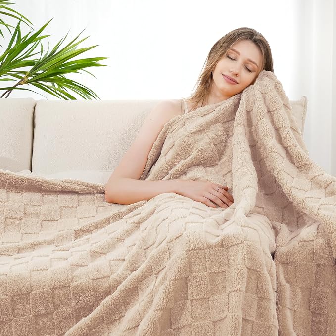 Zyrah Super Soft Throws for Couch Fleece Throw Blanket Lightweight Decorative Fuzzy Cozy Blankets for Sofa Chair Bed (B-Brown, Twin(60"x80"))