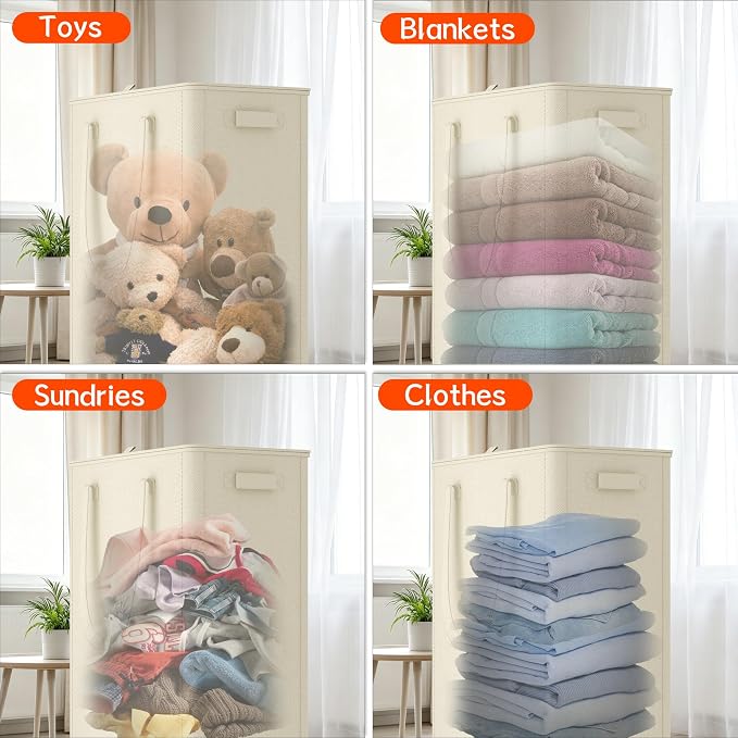 Slim Laundry Hamper with Wheels,15 Gal (55L) Rolling Laundry Basket with lid and wheels Clothes Hamper Foldable Tall Dirty Clothes Basket Sturdy Collapsible Clothes Hamper for Dorm,Laundry Room