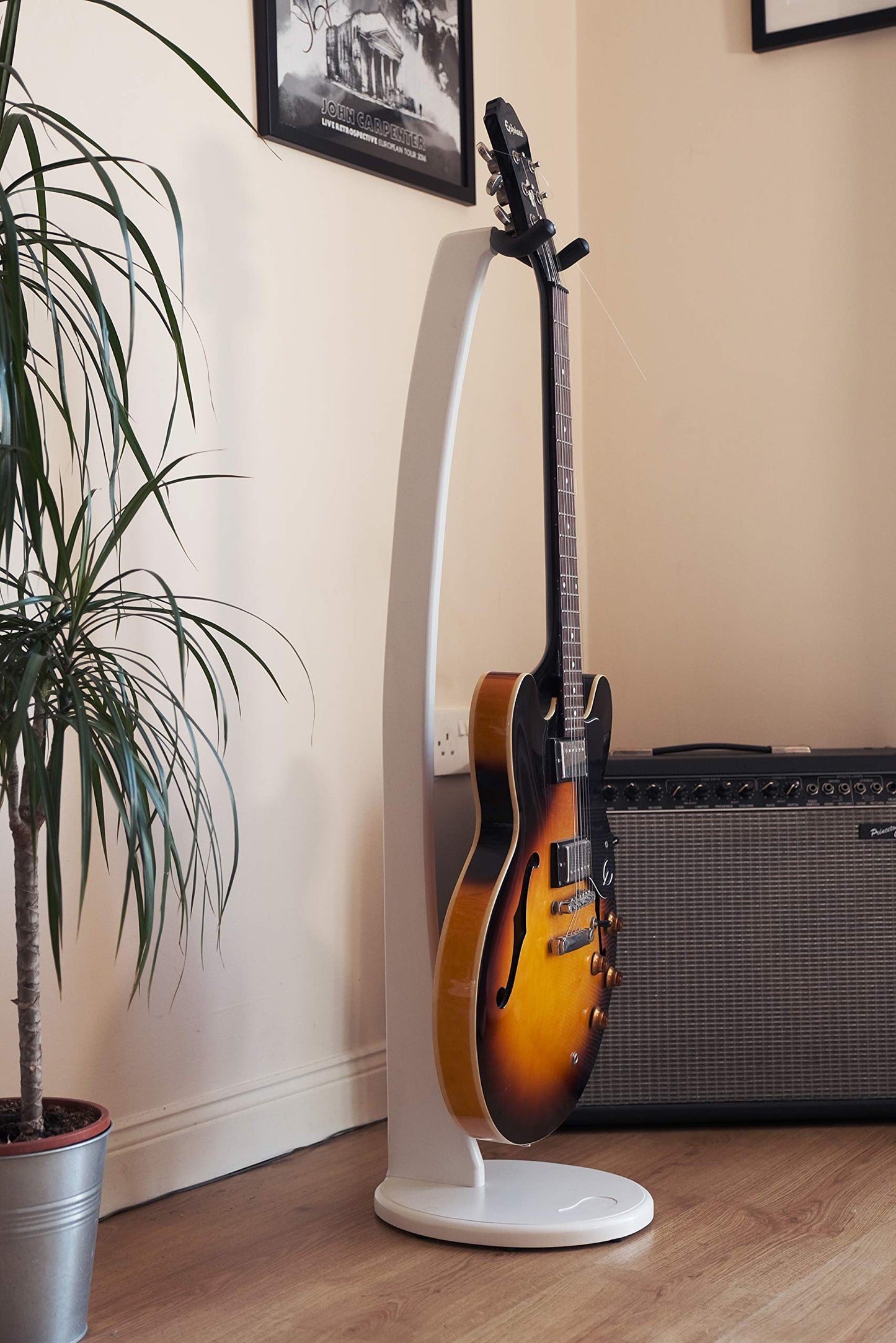 Ruach GS-1 Wooden Acoustic Guitar Stand Hanger for Acoustic and Electric Guitar - White