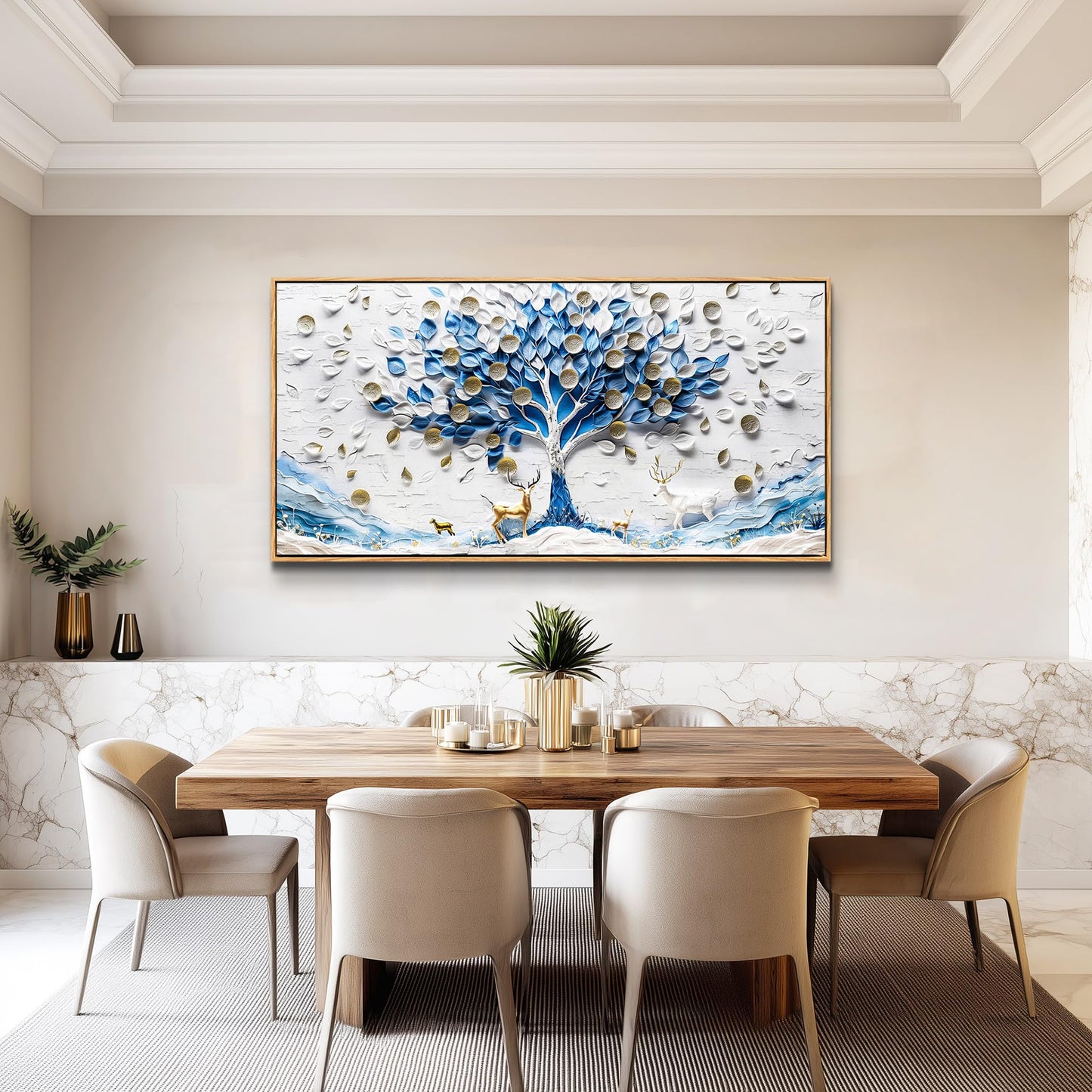 JUDASJART Canvas Wall Art For Living Room Wall Decor For Bedroom Office Wall Decoration Tree Gold Accent Landscape Painting Abstract Pictures Artwork Room Aesthetic Home Decor 20x40 In