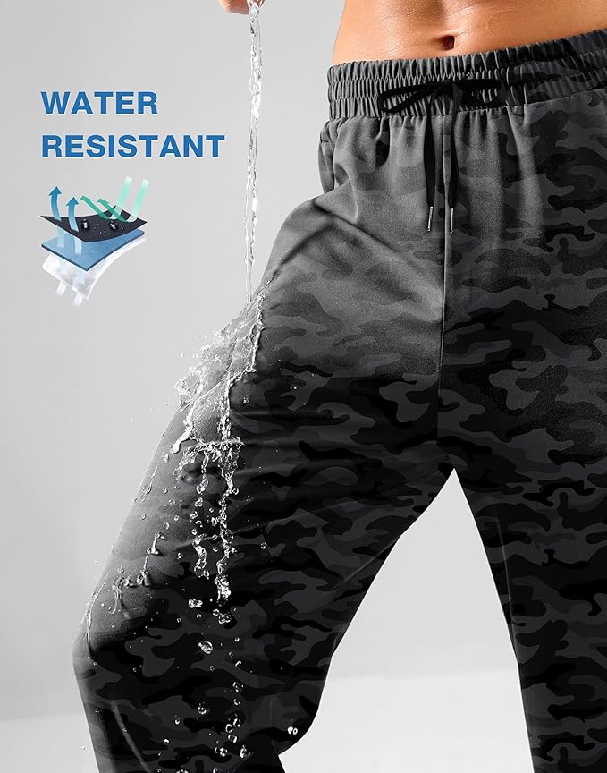 Pudolla Men's Lightweight Hiking Pants Quick-Dry Outdoor Sweatpants with Zipper Pockets for Casual Travel Athletic Workout