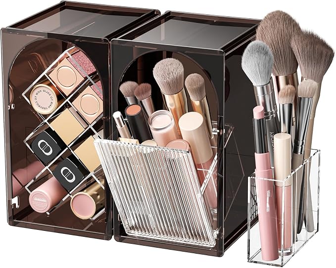 Modular Makeup Organizer, Clear Acrylic Cosmetic Storage Box with Drawer, Vanity Countertop Organizer for Makeup, Skincare and Beauty Accessories – Multiple Styles
