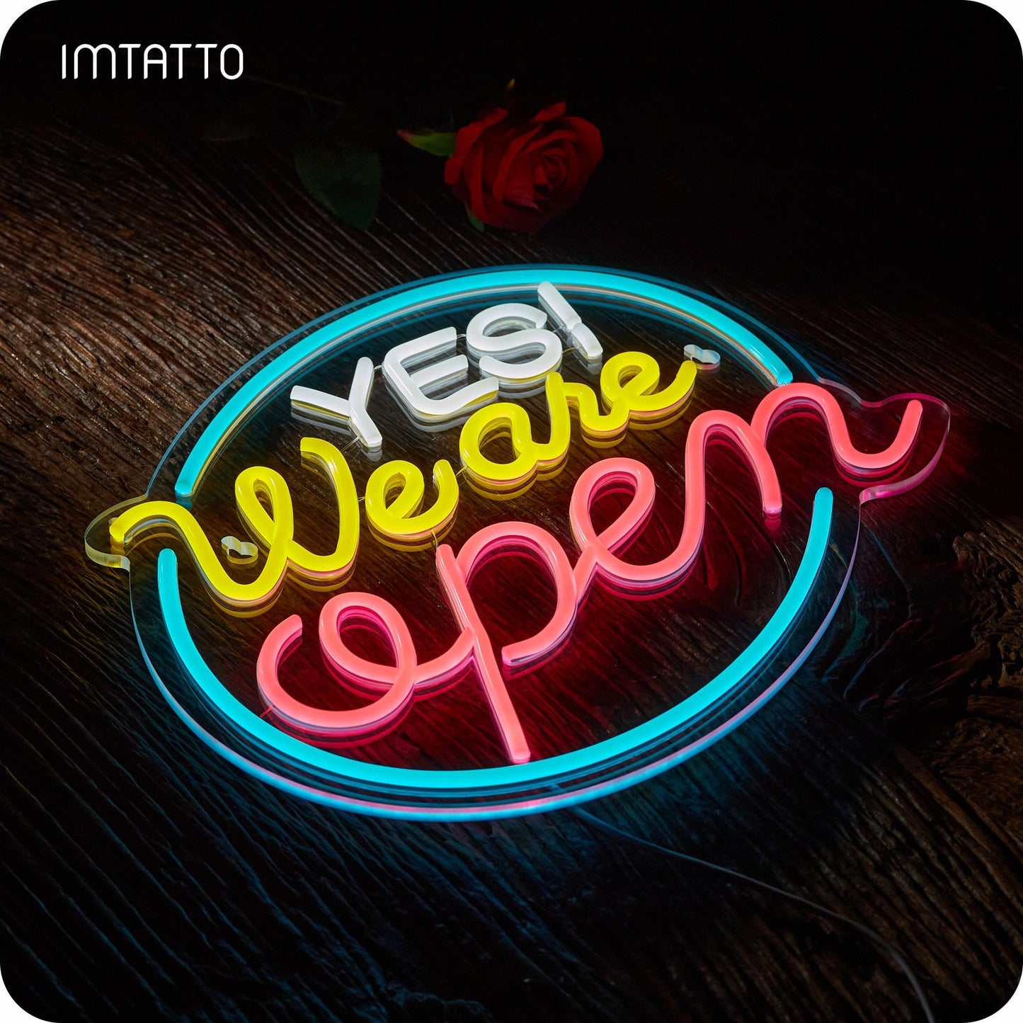 Yes We Are Open Signs for Business, Super Bright 12v AC Powered Open Sign with Switch Memory, Compatible with Timer