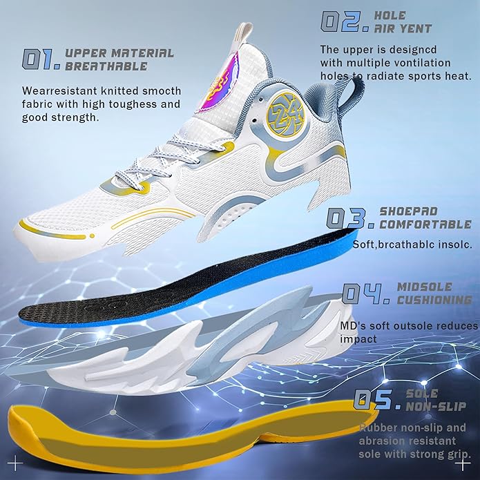 Men Basketball Shose Breathable Men Non Slip Outdoor Fashion Sneakers