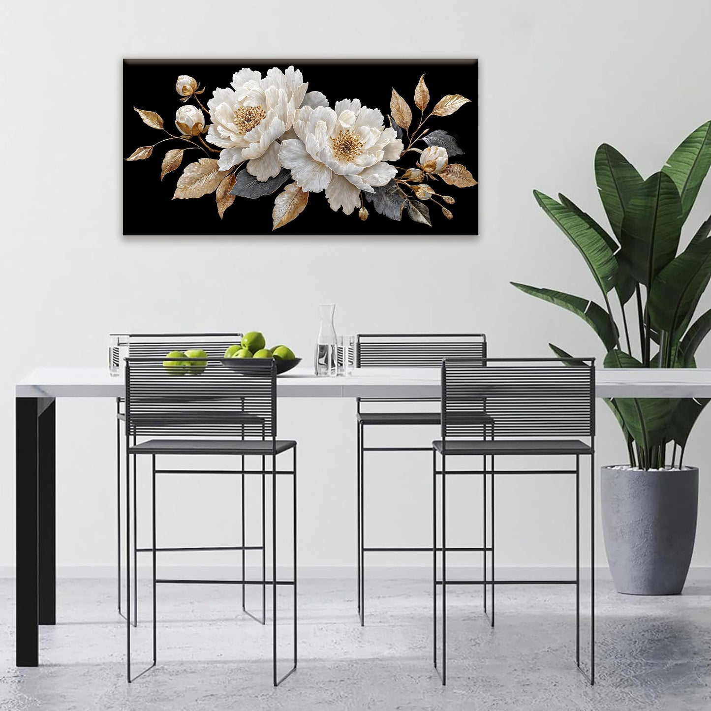 Canvas Wall Art Decor Elegant White Flower Picture Artwork For Walls Bedroom Office Living Room Apartment Kitchen 20x40 Inch Home Wall Decor Modern Wall Art Decor Ready To Hang