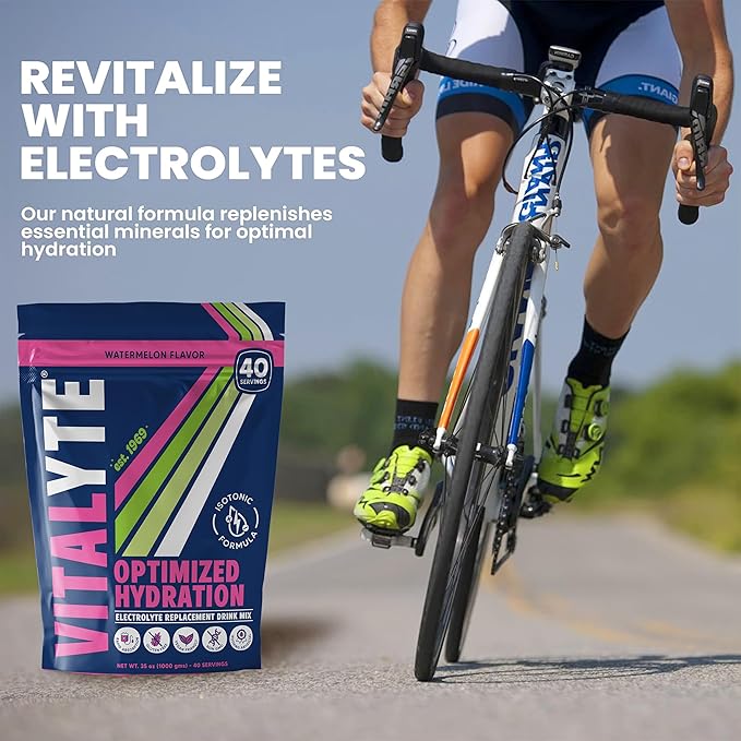 Vitalyte Electrolyte Powder Drink Mix, Isotonic Electrolyte Hydration Mix, Case Pack (6 Pack, Watermelon)