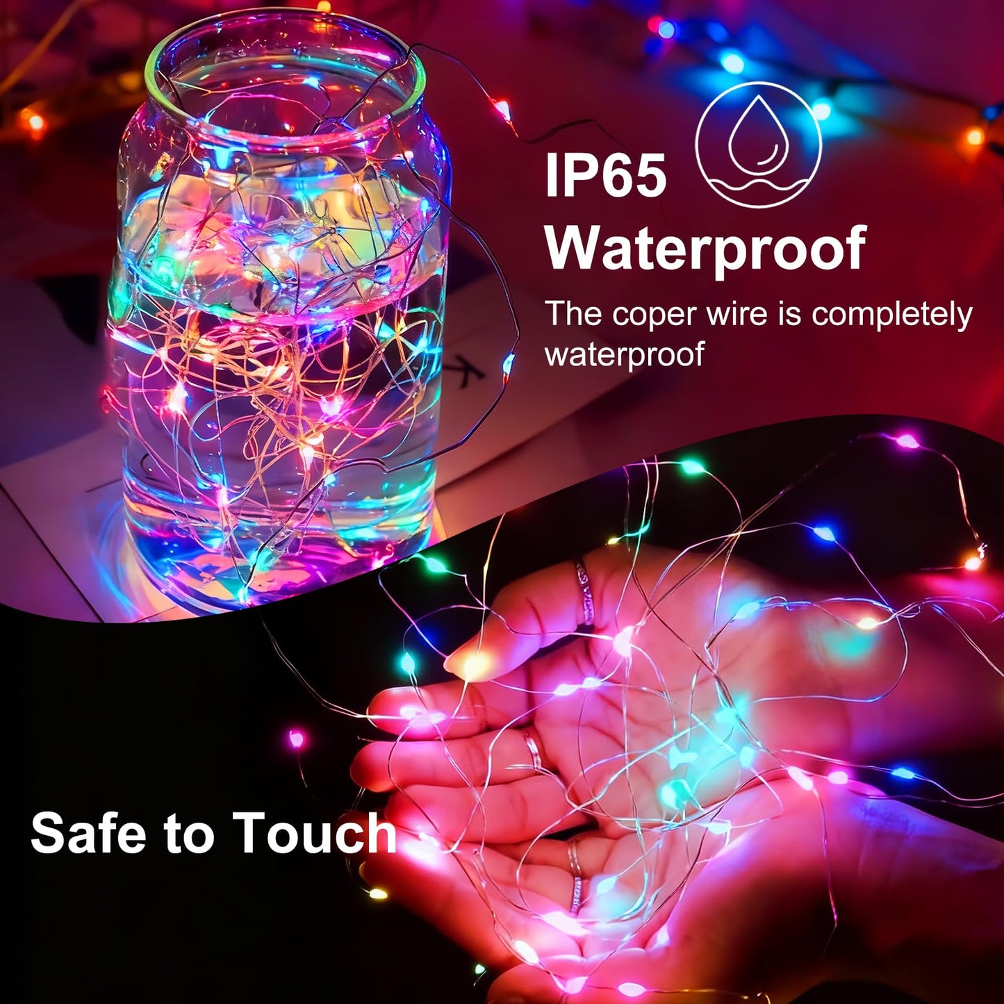 8 Pack Fairy Lights Battery Operated, 7ft 20 LED 3 Modes Speed Twinkle Mini String Lights Waterproof Silver Wire Firefly Starry Lights for Mason Jars Wedding Party Christmas Easter Decorations