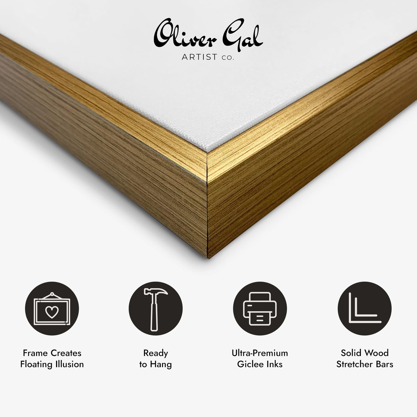 The Oliver Gal Artist Co. Fashion and Glam Modern Canvas Art - Gold Diamonds, Wall Art for Living Room, Bedroom, and Bathroom, 45 in x 30, White and Gold Home Decor