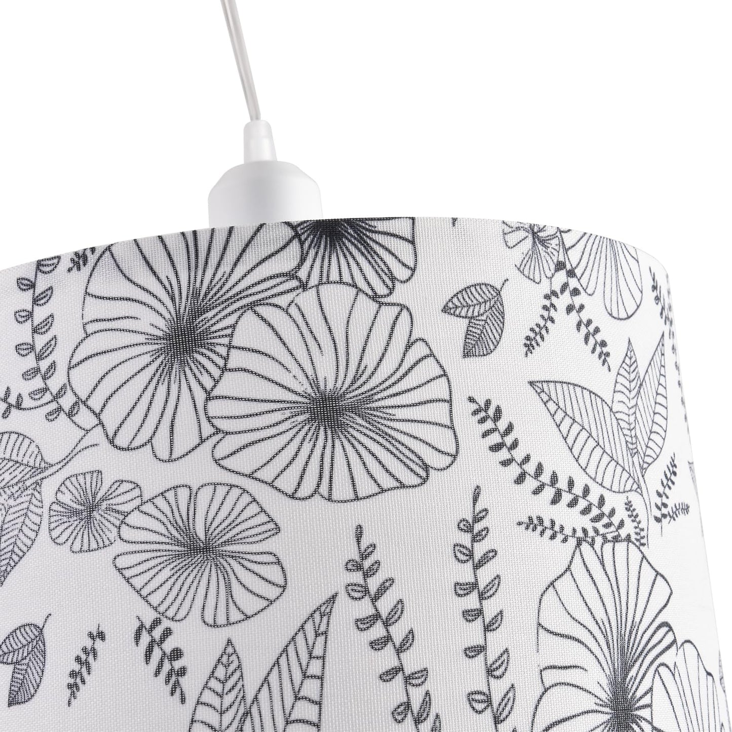 IHENGYANLT 2 Pack Plug in Pendant Light, Hanging Light with 15Ft Clear Cord, On/Off Switch, Flower Fabric Lamp Shade, Hanging Light Fixture for Bedroom, Kitchen, Living Room, Dining Table