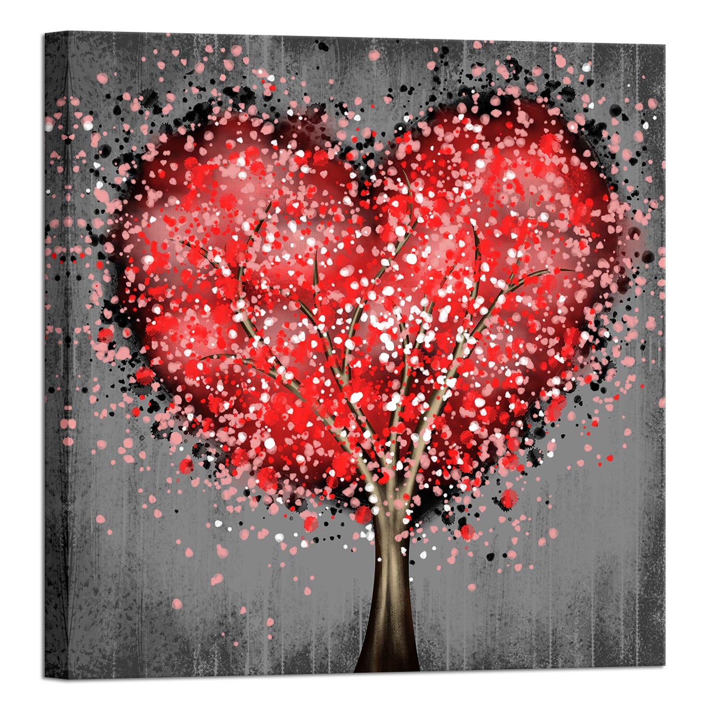 Artsbay Tree of Life Wall Art Red Love Canvas Painting Home Decor Natural Landscape Picturesfor Living Room Bedroom Kitchen Easy Hanging 20" x 20"
