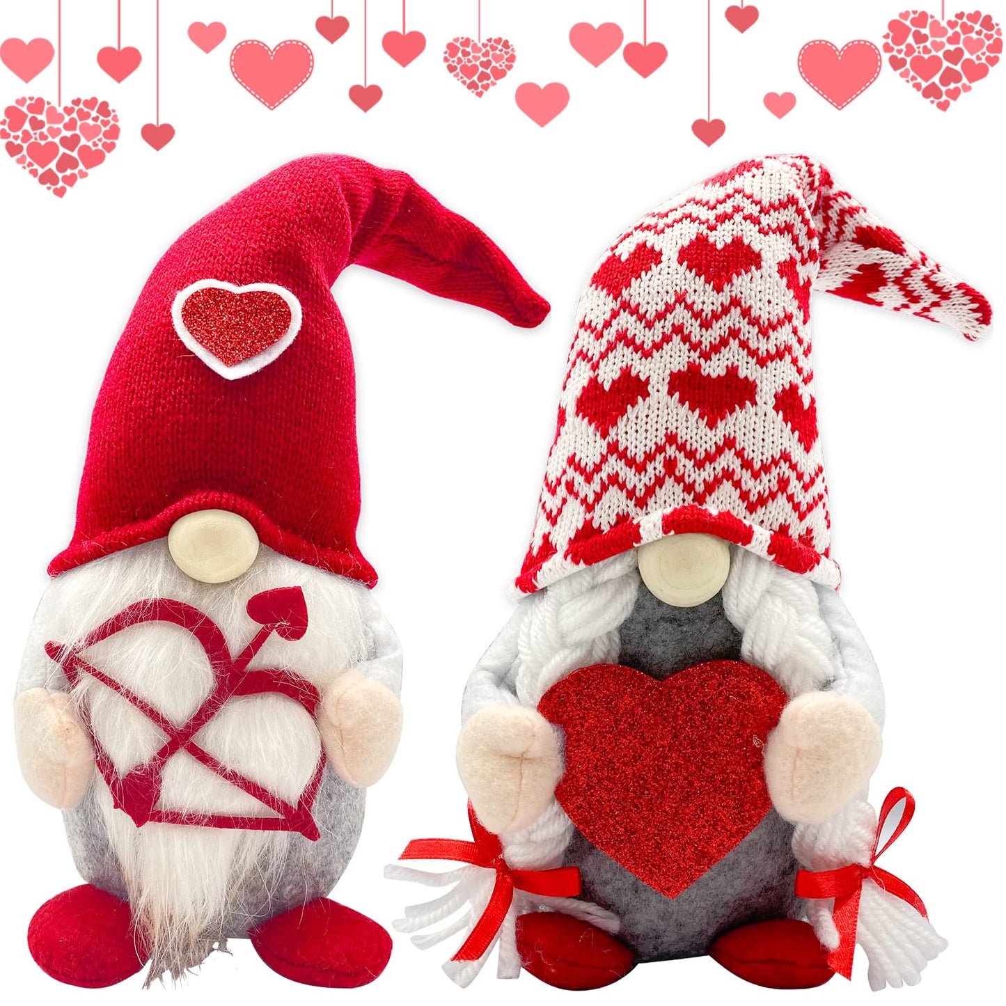 Valentines Day Decor - Valentines Day Decorations - Valentine Couple Gnomes Decorations for Home, Office - Valentine's Gifts for Her, Wife, Women, Girlfriend - Romantic Anniversary Vday Wedding Gift