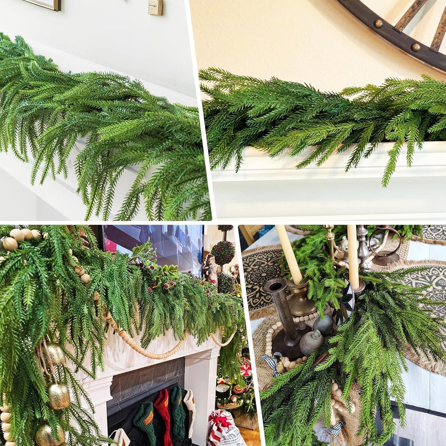 6ft Artificial Christmas Cedar Garland,1 Pack Christmas Garland