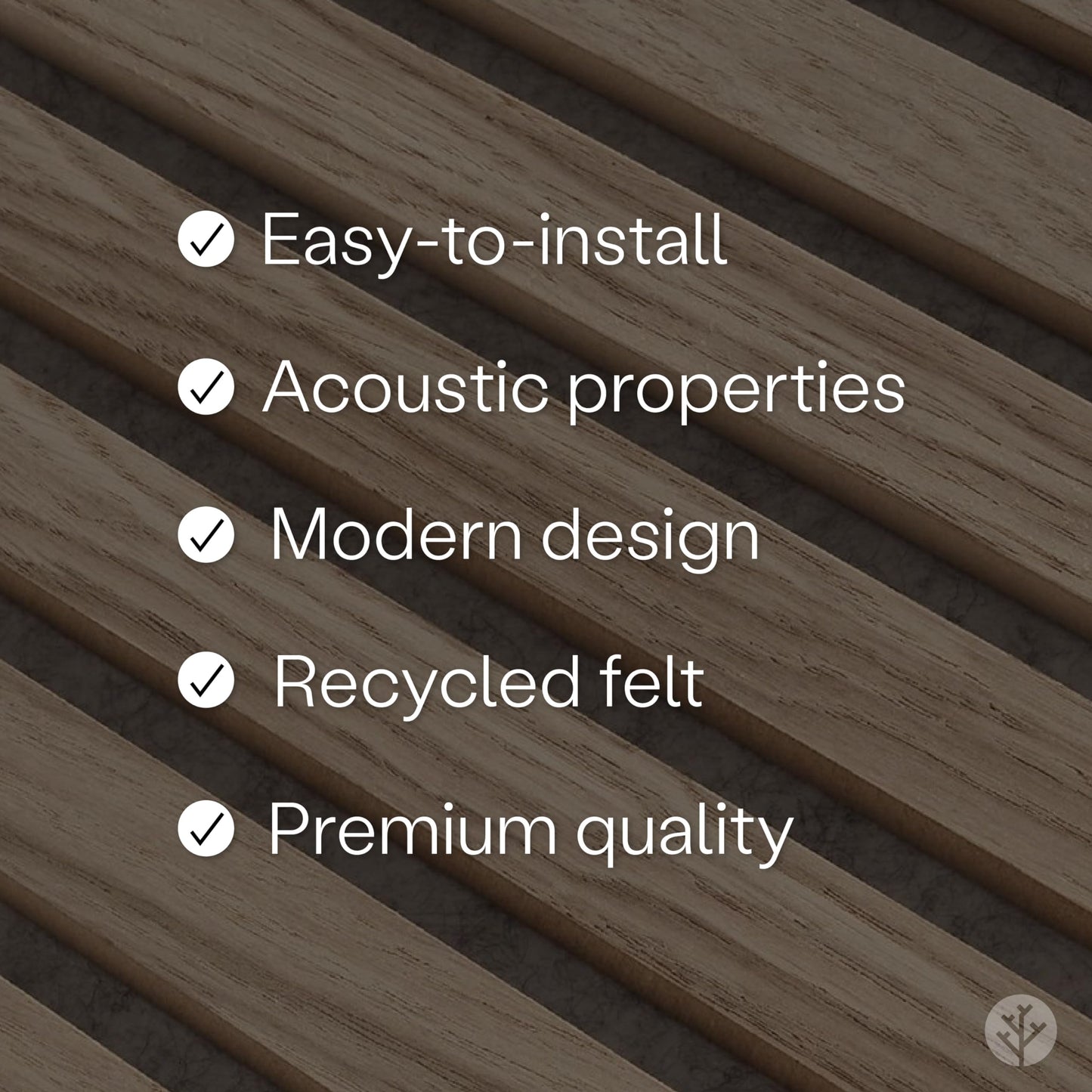 WVH Slatpanel Oak Gray Felt– Acoustic 3D Textured Wood Panels for Walls & Ceilings | Decorative Panels for Homes, Offices & Studios | 2 x-94.49” x 12.6” | Real wood veneer, MDF, Felt