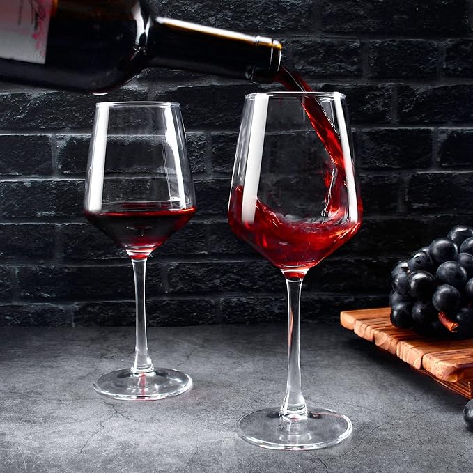 Wine Glasses Set of 12, 12oz Clear Red/White Wine Cup, Long Stem Wine Glasses for Party, Wedding and Home