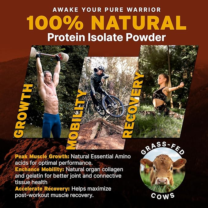 PaleoPro Protein Powder Grass-Fed, Pastured, Cage-Free Protein | Gluten & Dairy Free. No Sugar, Soy, Grains or Net Carbs | Paleo & Keto Friendly - 15 Servings (16 oz, Plain)