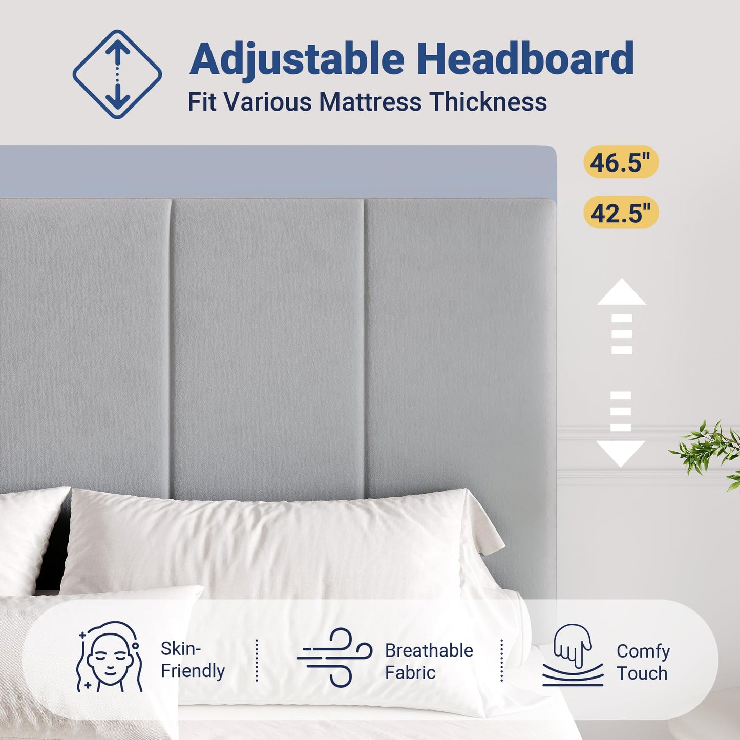 Allewie Full Size Velvet Lift Up Storage Bed Frame, Vertical Channel Tufted Headboard, Hydrualic Underneath Storage, Upholstered Platform Bed, Wooden Slats Support, No Box Spring Needed, Gray