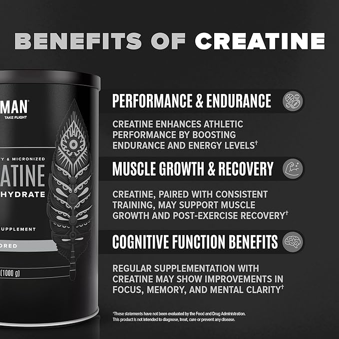 Micronized Creatine Monohydrate Powder, Muscle Recovery, Caffeine Free, Creatine Pre Workout, Vegan, Post Workout, Gluten Free, Sugar Free | 80 Servings (5 Grams Each) | 0.8lb