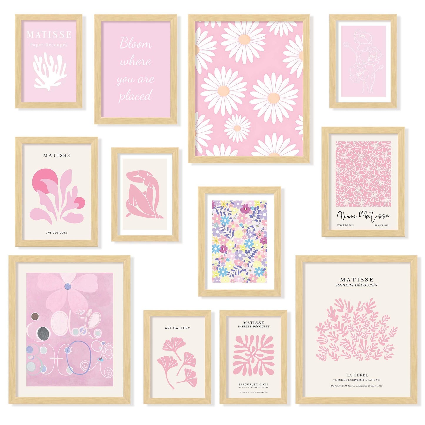 97 Decor Pink Wall Decor Aesthetic Pictures - Matisse Wall Art Pink Posters for Room Aesthetic, Abstract Danish Pastel Prins, Light Pink Dorm Wall Decor for College Girls Bedroom (8x10 Unframed)