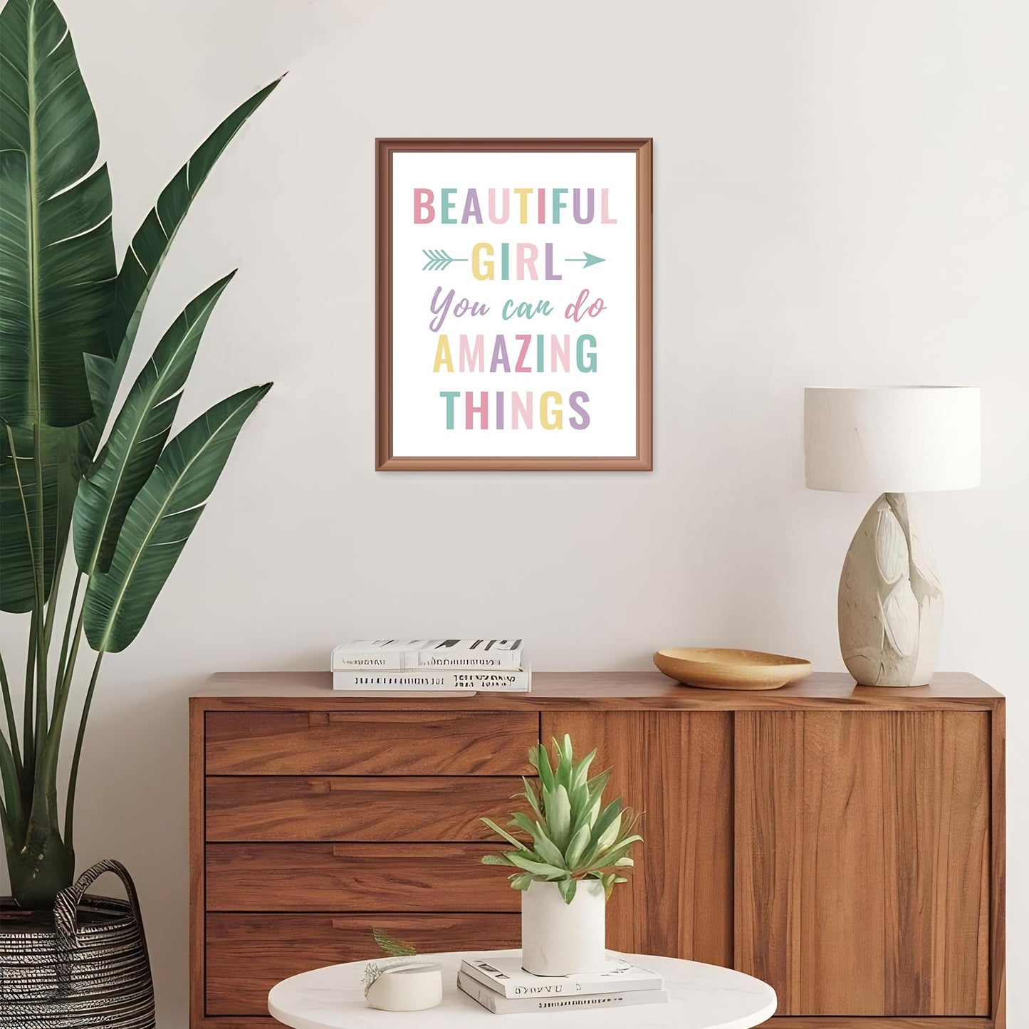 LARTSFRO Boho Pastel Rainbow Sunshine Inspirational Nursery Wall Art Prints Set of 4, Baby Girl Room Decor, Positive Affirmations Artwork Posters Wall Decor for Girls Nursery Room, 8x10 Unframed