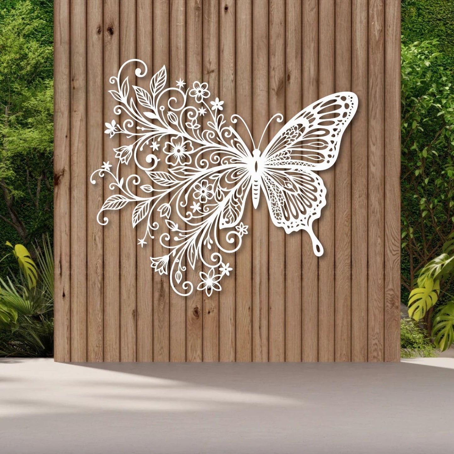 Floral Butterfly Metal Wall Art, Metal Flowers Butterfly Wall Decor, Butterflies Wall Decor, Metal Flower Butterflies Wall Art for Living Room, Bedroom, Garden(Gold,19"W x 17"H / 47 x 42 cm)