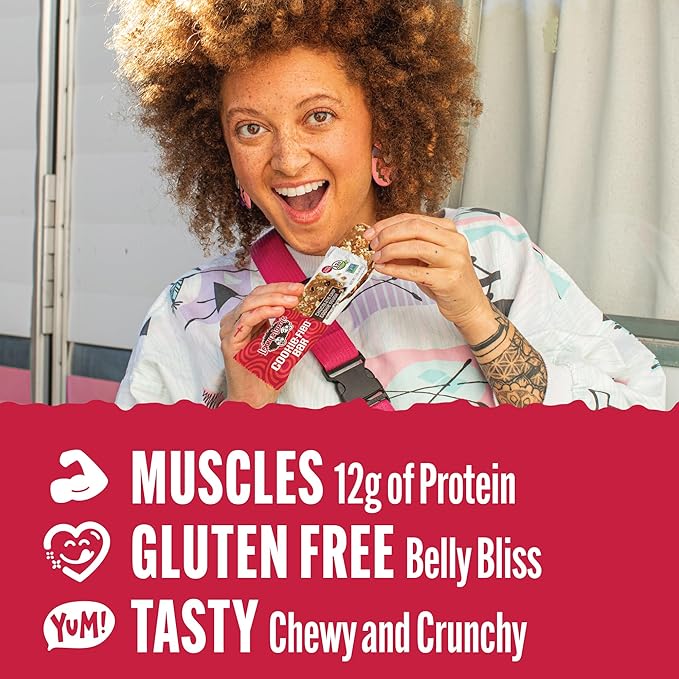 Lenny & Larry's Cookie-fied Bar ??Chocolate Chip Cookie Dough Vegan Protein Bars 9x45g ??Healthy Snacks with 12g Plant Protein & 5g Fiber ??Gluten free Power Bar, Keto Friendly, Non-GMO & Vegan