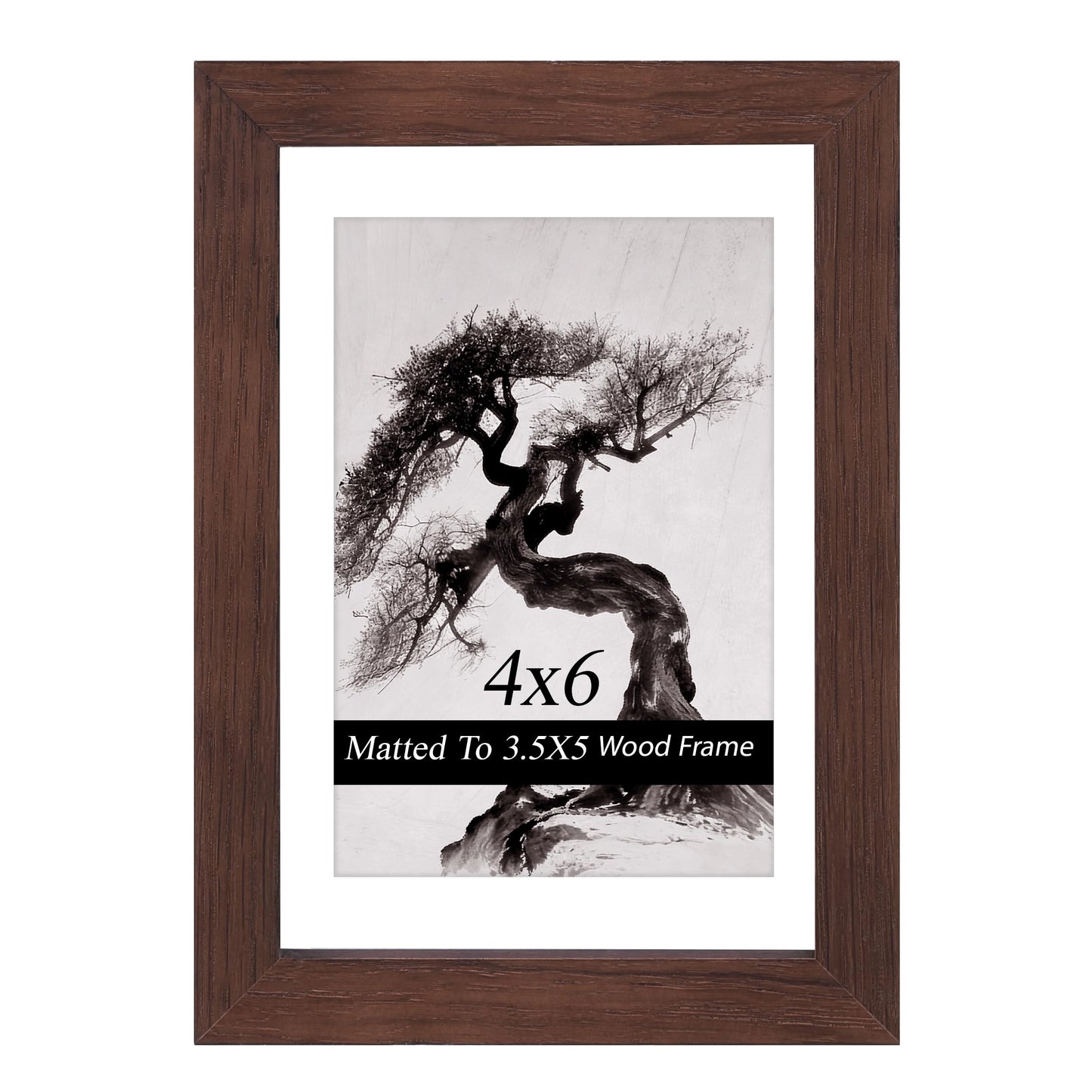 Xzwenru 4x6 Picture Frame,Premium Oak Solid Wooden Photo Frame With HD Glass,Display for 3.5x5 Photo Prints With Mat Or 4x6 Picture Without Mat,For Wall Decor Aesthetic Or Desk Decoration.