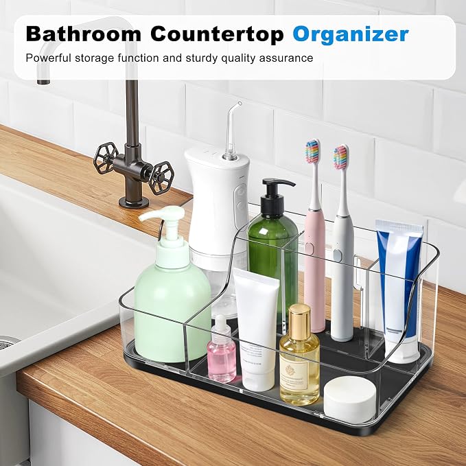 Black Cosmetic Storage Box Dressing Table & Bathroom Counter Storage Lipstick & Brush Beauty Organizer Dressing Table Skincare Organizer Suitable for Bathroom, Living Room, and Kitchen Storage