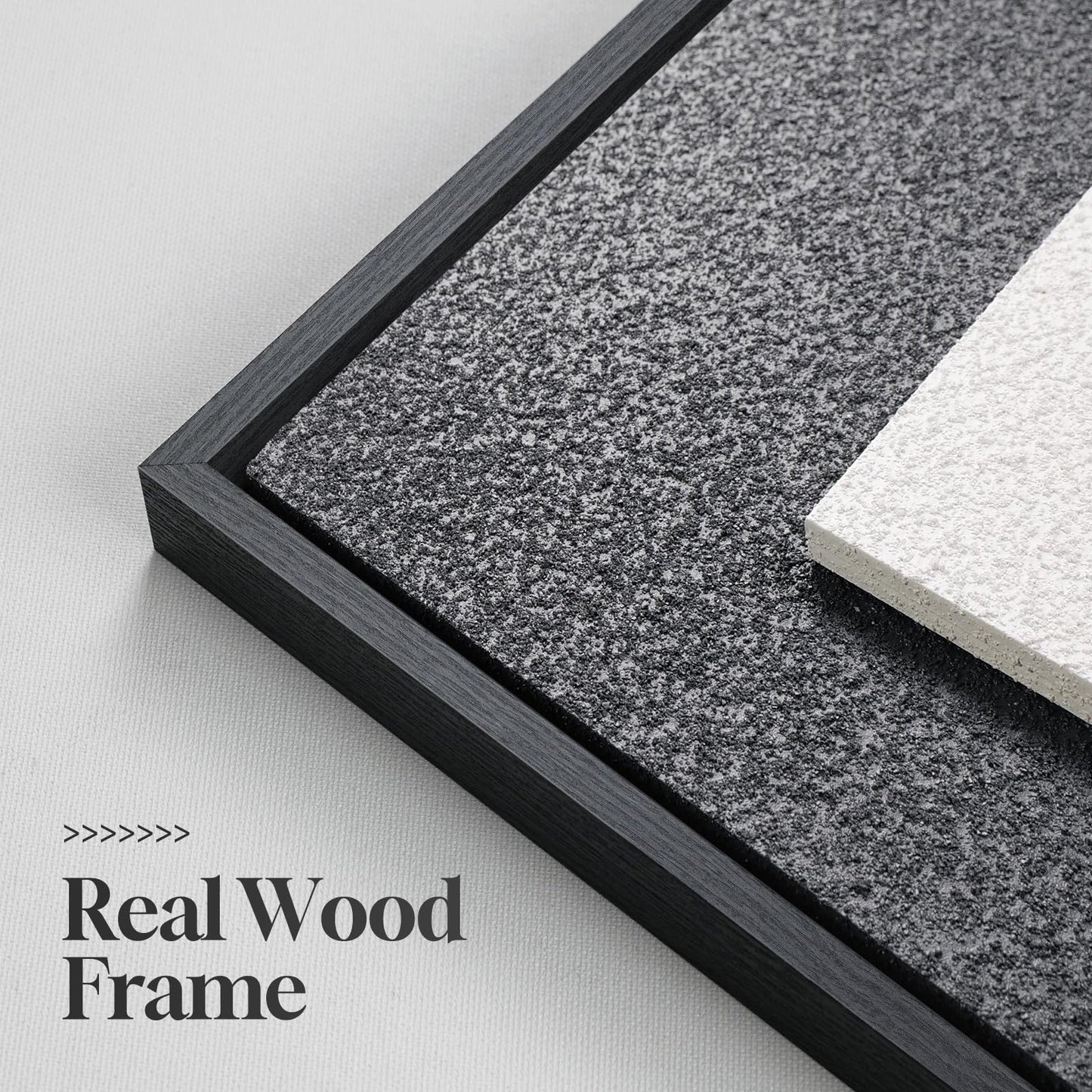 Large 3D Textured Framed Black and White Abstract Wall Art, 3 Piece Modern Wall Paintings Artwork for Walls, Minimalist Black White Geometric Pictures for Living Room, Hallway, Dining Room Wall Decor