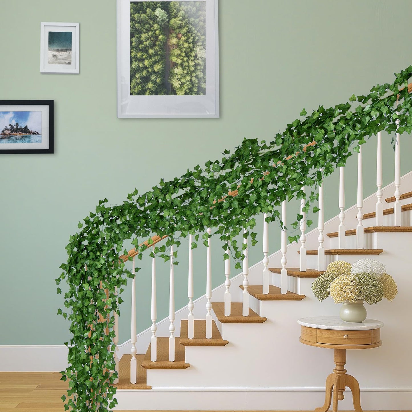 SKHYVQW 50 Pack 375 Feet Fake Vines for Room Decor Artificial lvy Greenery Garland Vine Leaves, Leaf Plants Flowers Foliage for Bedroom,Garden Wall.Decor Indoor Outdoor