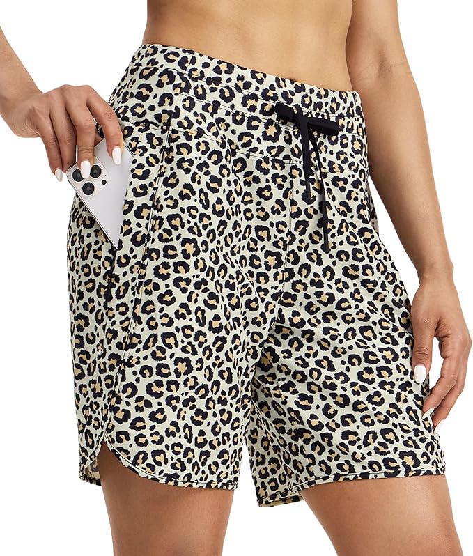 Willit Women's 7" Athletic Running Shorts Long Workout Hiking Shorts Quick Dry High Waisted Active Zipper Pocket(XX-Large)
