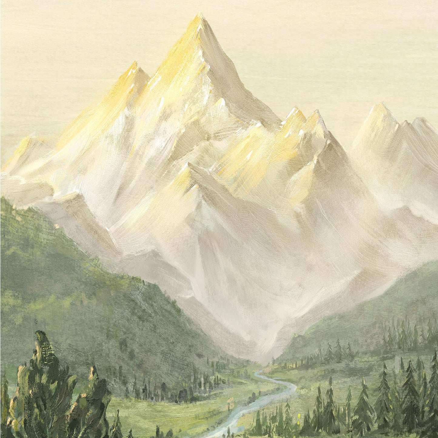 Framed Large Mountain Wall Art for Living Room, Vertical Green Forest Landscape Canvas Artwork for Walls, Nature Scenery Painting Print for Hallway Entryway Stair Home Office Wall Decor, 30x60 In
