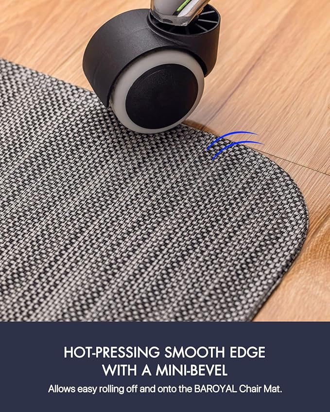 Baroyal Office Chair Mat for Hardwood Floor Under Desk Computer Rolling Chair Mat for Wood/Tile Floor Non-Slip Heavy Duty Desk Rug PVC Plastic Hard Floor Protector 48" x 60" (Gray)