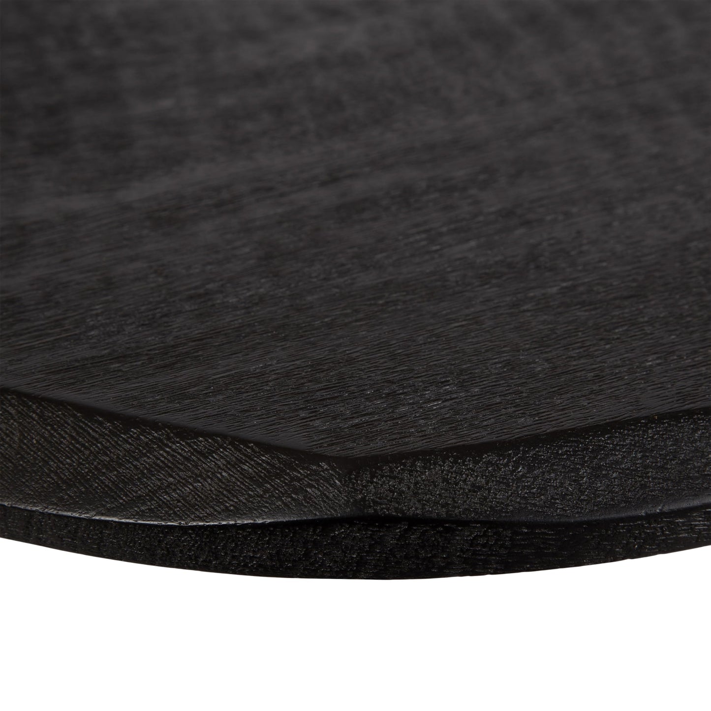 Kate and Laurel Tavares Modern Wooden Round Side Table, 18 x 18 x 20, Black, Solid Wood Accent End Table with Textured Top and Faceted Edge for Use as Indoor Plant Stand or Living Room Decor Piece