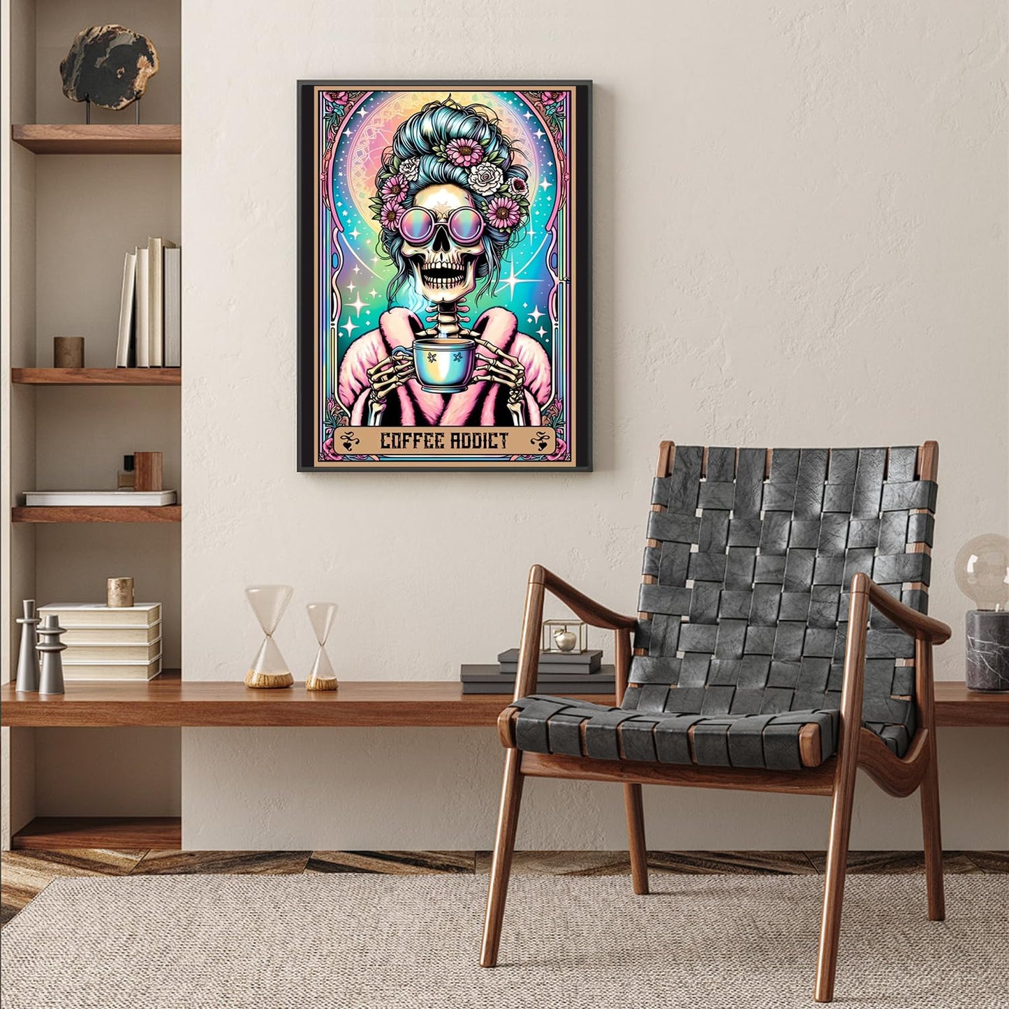 Skull Diamond Art Kits for Adults, Tarot 5D Diamond Painting Kits for Adults, DIY Gem Painting, Crafts for Adults, Dimond Art Paintings Kit, Full Drill Diamond Dot for Home Wall Decor 12 X 16 Inch