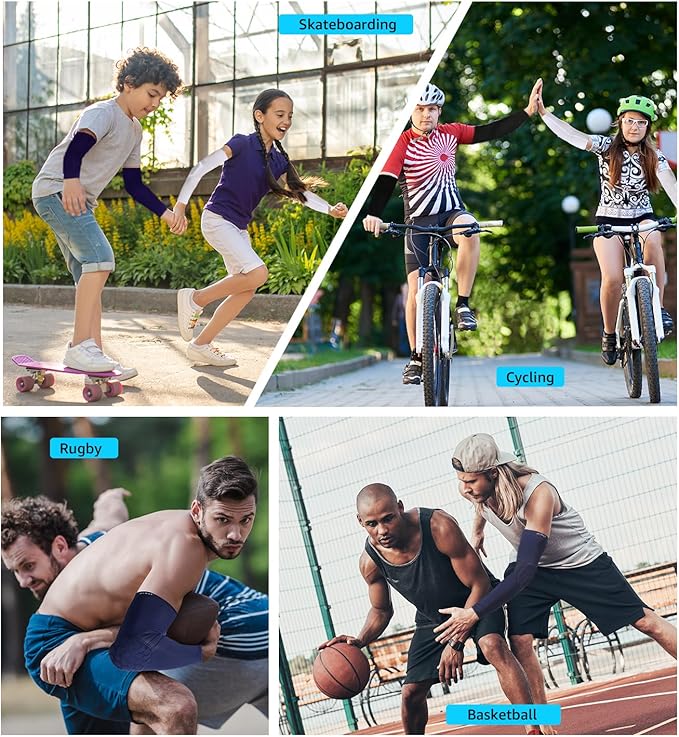 HiRui Elbow Pads for Teenagers Men Women, Elbow Brace Basketball Shooter Sleeves Arm Compression Sleeves