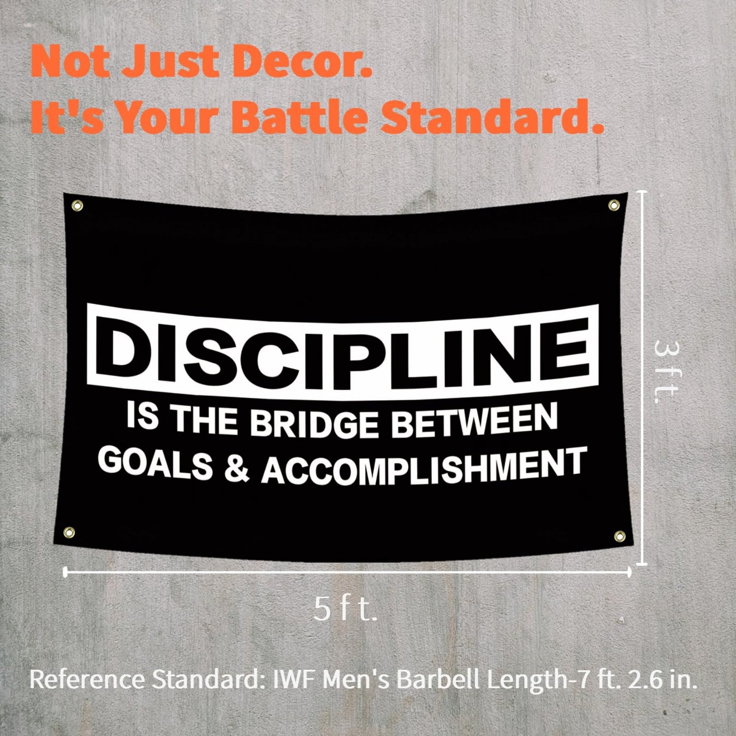 Eudaedom Workout Motivation Banner Flag, Gym Wall Decor Tapestry for Men Women, Inspirational Garage Office Dorm Flag, Focus Fitness Sign-5x3FT