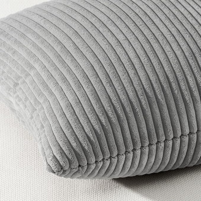 Topfinel Decorative Light Grey Throw Pillow Covers Cushion Cases, Set of 4 Soft Velvet Modern Double-Sided Designs, Mix and Match for Home Decor, Pillow Inserts Not Included (18x18 inch)