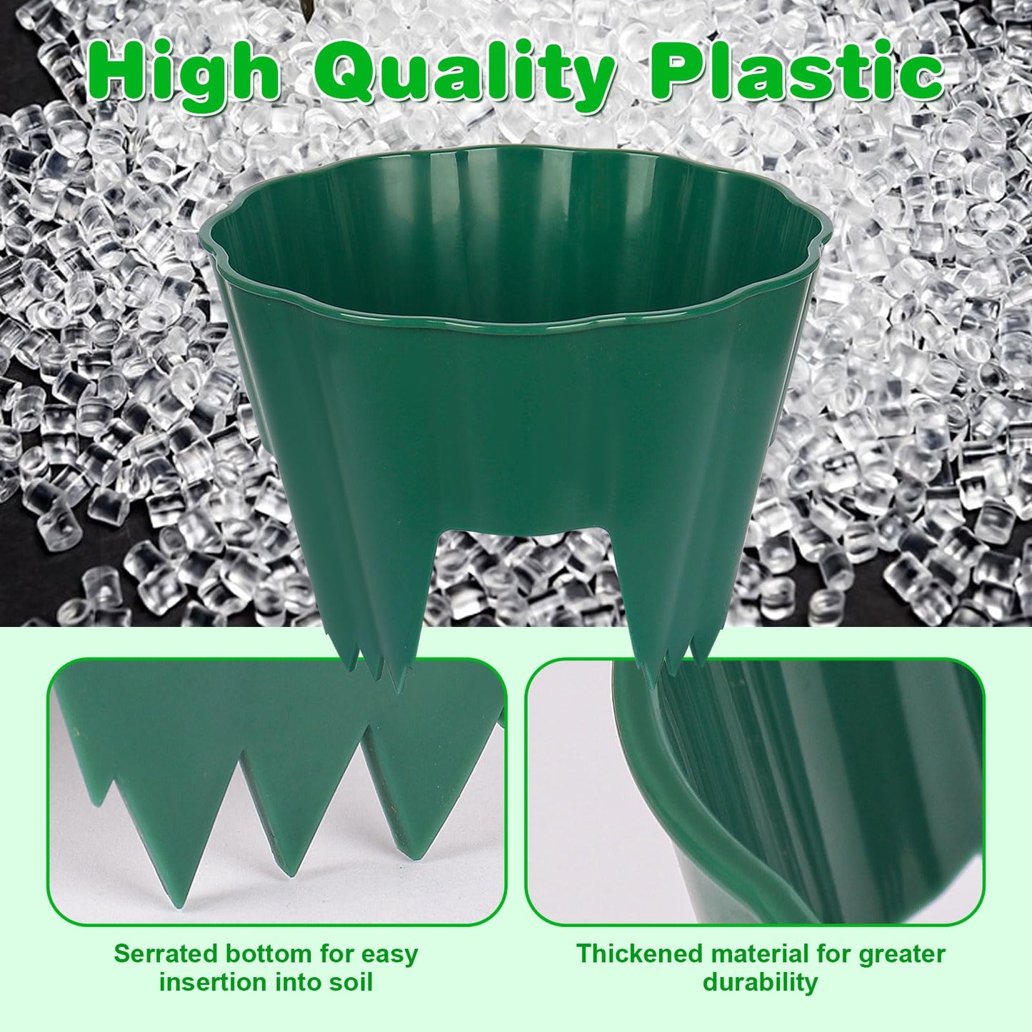 pdpdoc 6 Pack of 7 Inch Planting Grow Rings, Planting Protective Round Garden Edging, Keeping Plants Separated, Weed Control and Directing Water to the Roots (7 Inch - 6 Pack - Green)